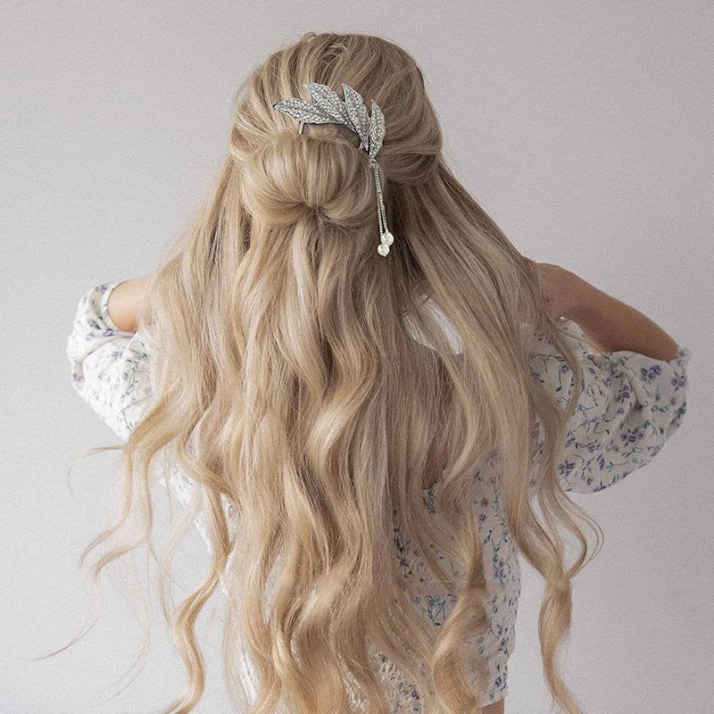 POZENHNANA Accesorios para el cabello de boda para novias, estrellas de mar, peine de novia con diamantes de imitación, piezas de pelo de boda,