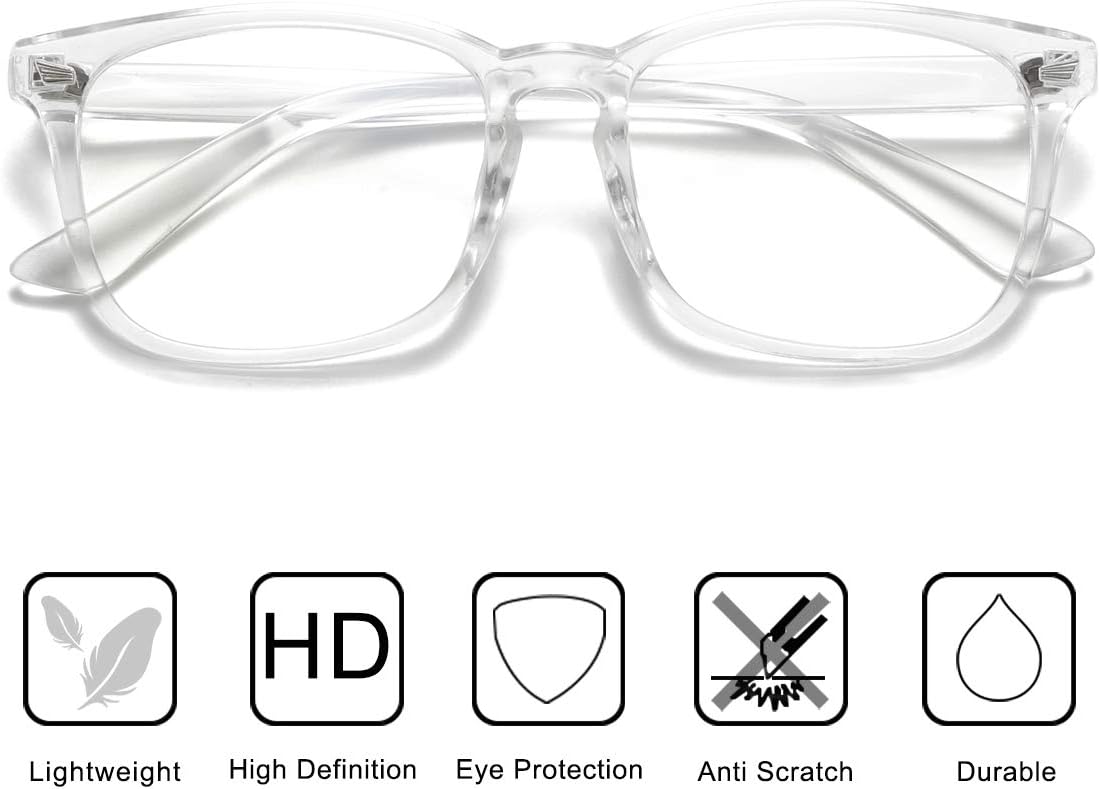 Gafas cuadradas antiluz azul para protección ocular mejorada con bloqueo de luz azul para mujeres y hombres