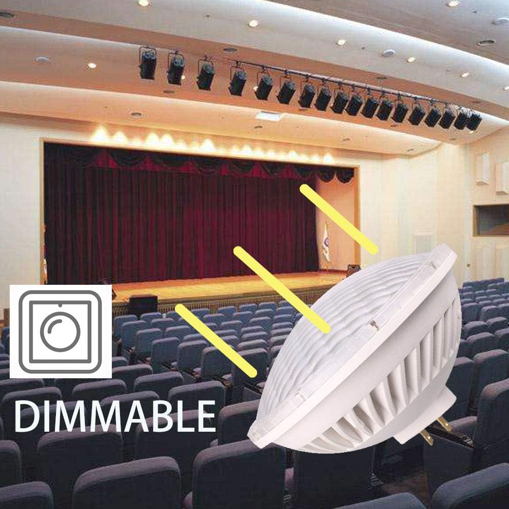 BAOMING Bombilla LED PAR 56 regulable para reemplazar halógena estándar PAR56 300 W AC120V 28W blanco cálido (2700  3000 K). Tipo de base GX16D