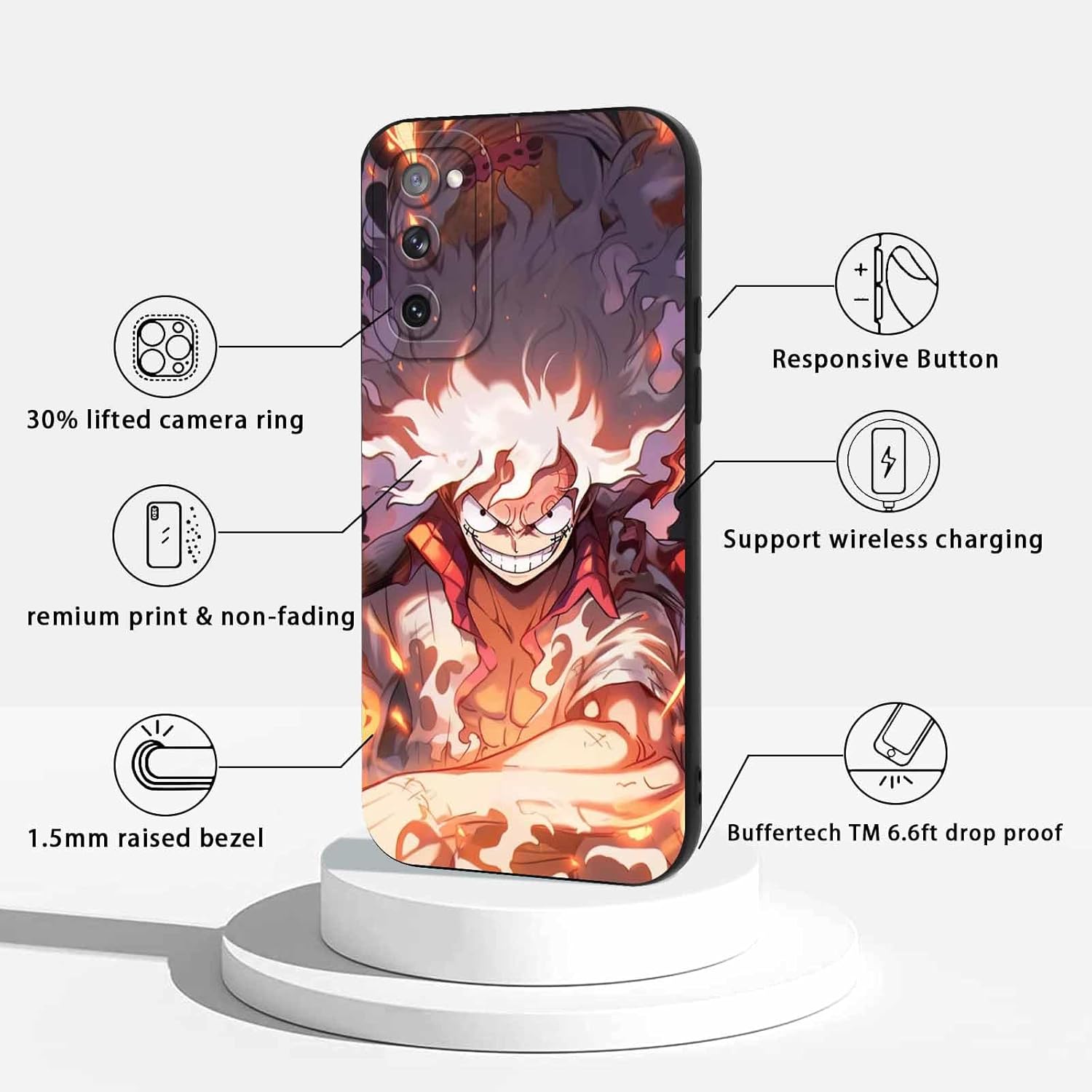 2 fundas de teléfono de anime para Samsung Galaxy S20 FE de 6.5 pulgadas, fundas de estética con estampado de manga, diseño de dibujos animados de