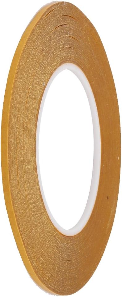 IIVVERR 0.118 in Ancho 50 Metros Longitud PET Doble Cara Cinta Adhesiva Fuerte Transparente Sin Rastro (0.118 in de ancho 164.0 ft de longitud Cinta