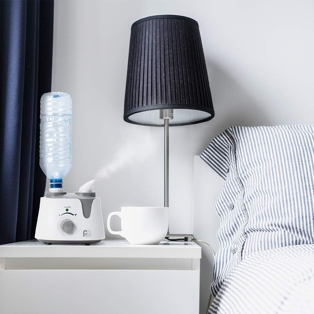 PerfectAire PAU1 Humidificador ultrasónico personal de niebla fría con adaptador de botella de agua para habitaciones pequeñas, viajes, oficinas y