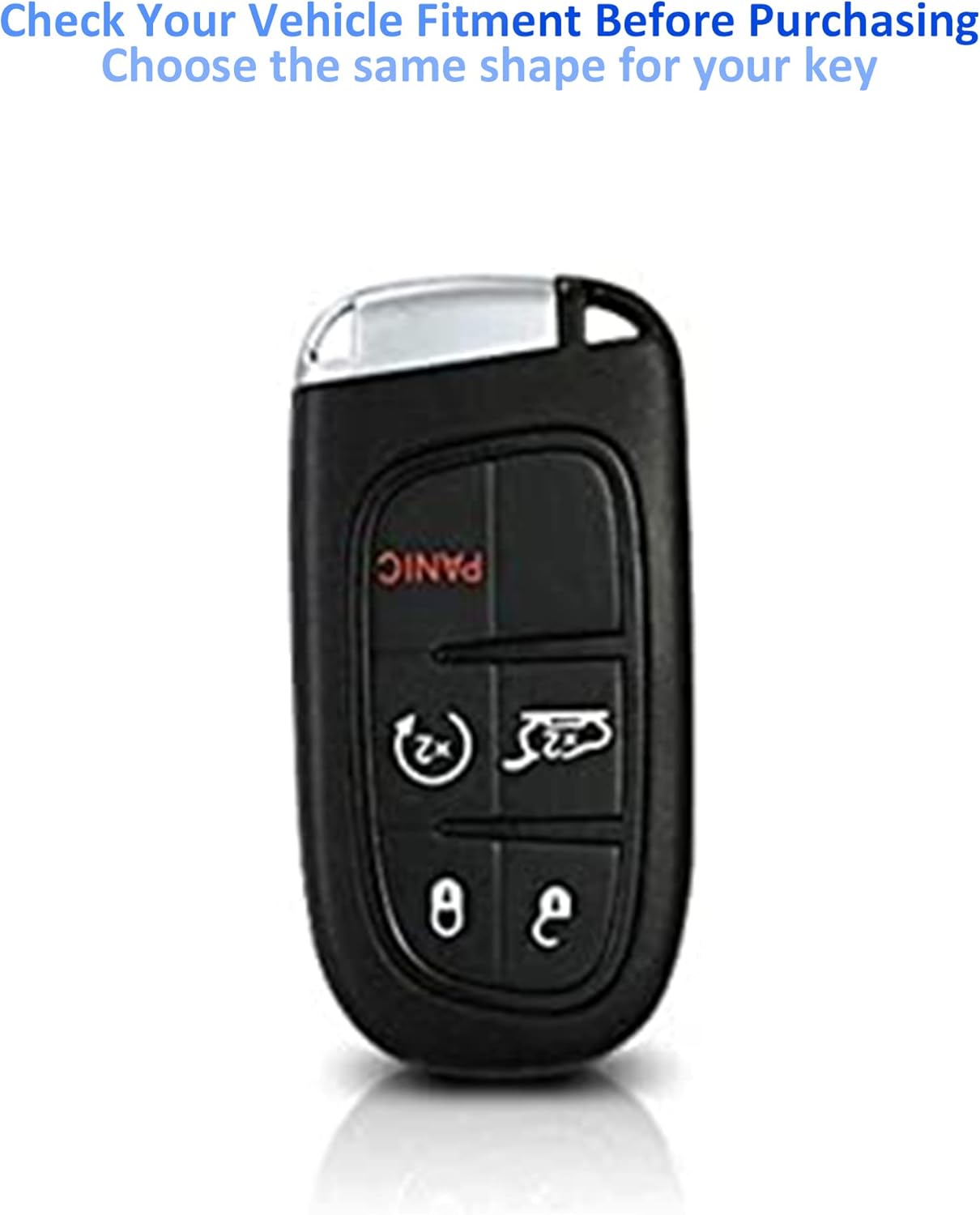 Funda para llave de automóvil para Jeep y Dodge con llavero dorado para Grand Cherokee Renegade Chrysler Durango Challenger Journey Caravan RAM