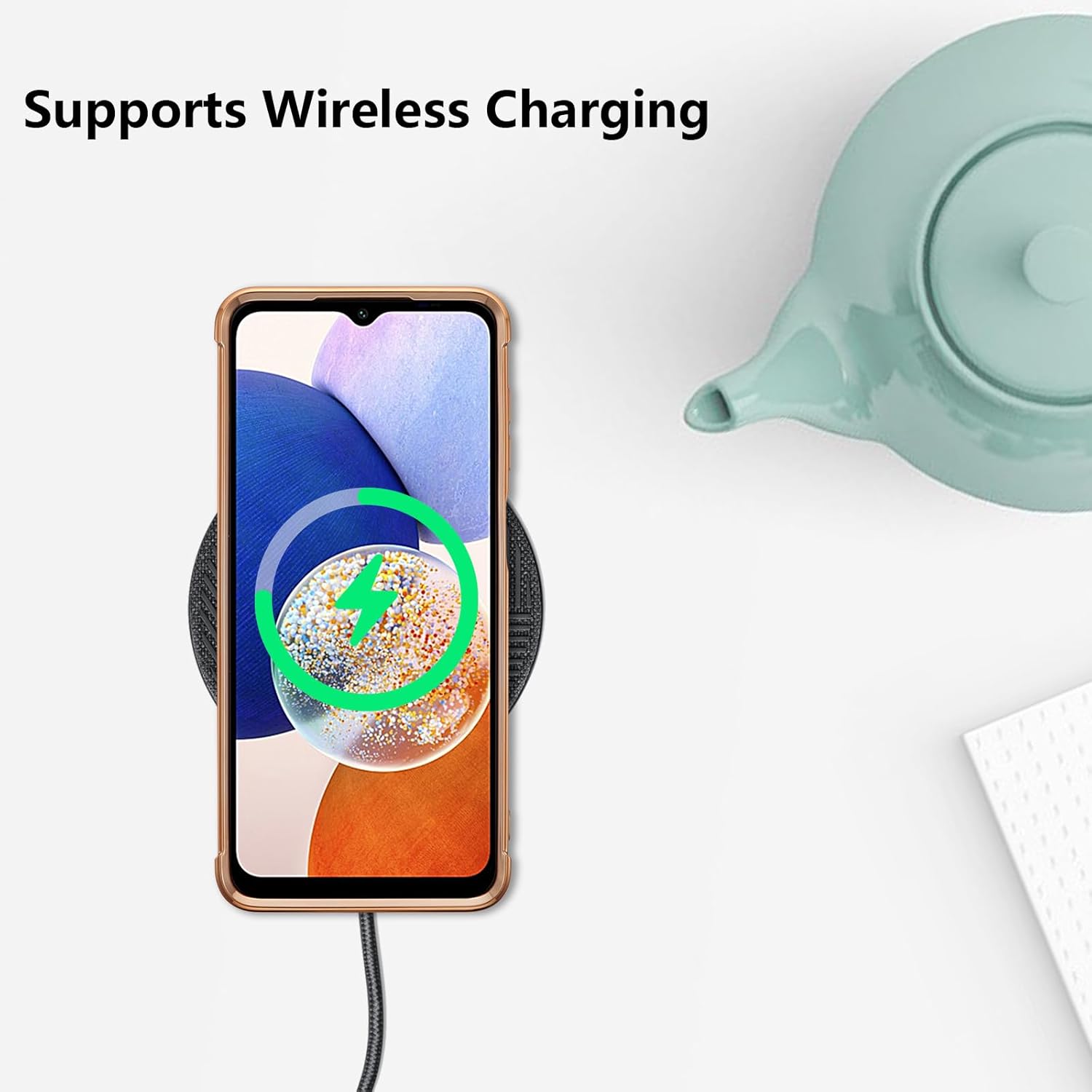 ZTOFERA Funda para Samsung Galaxy A54 5G, bonito borde chapado con patrón de corazones de amor con protección de lente de cámara, funda para Galaxy