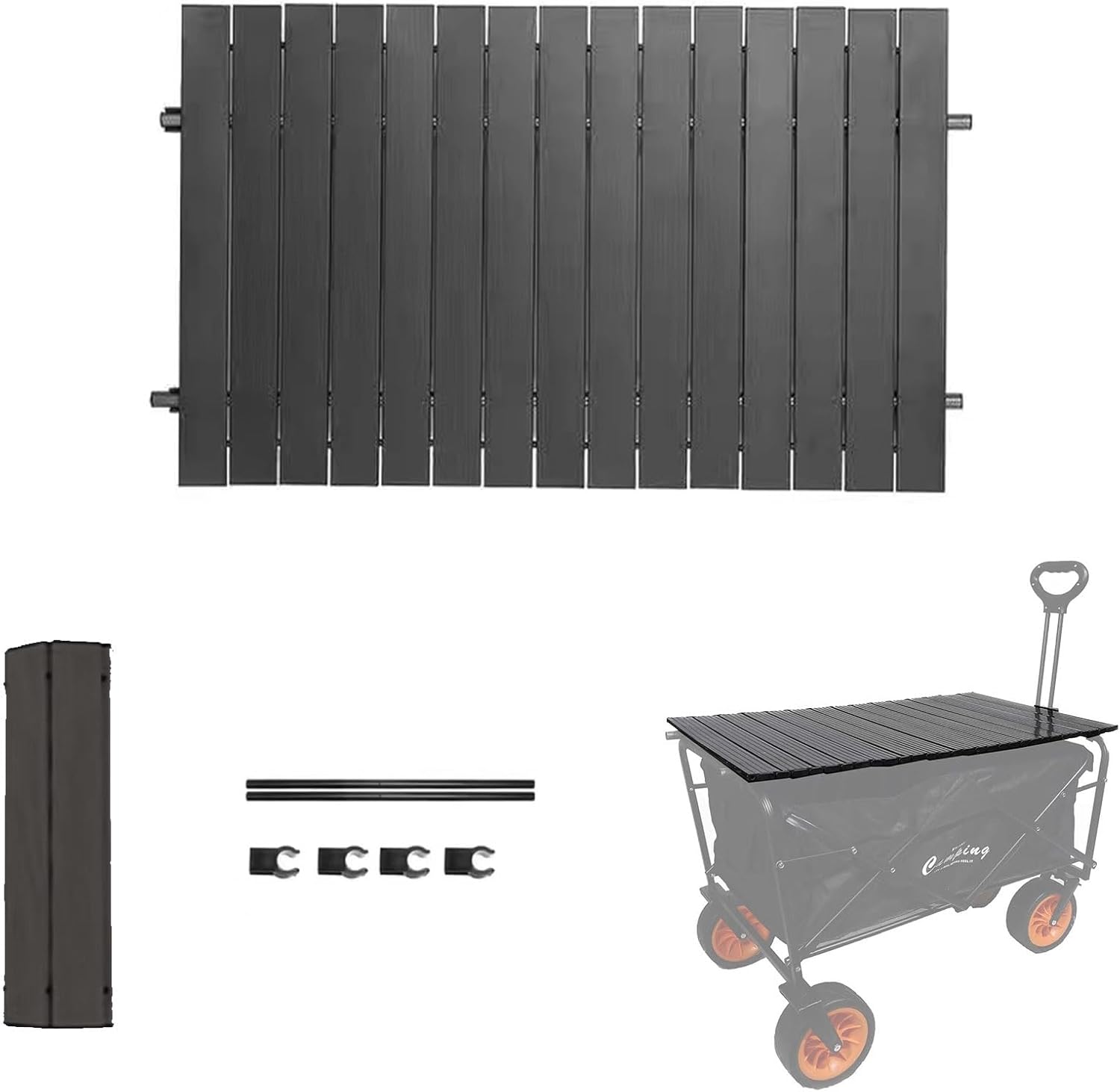 Tablero plegable de acero de aleación de aluminio para carrito de jardín, carrito plegable, tablero de metal plegable resistente para acampar al