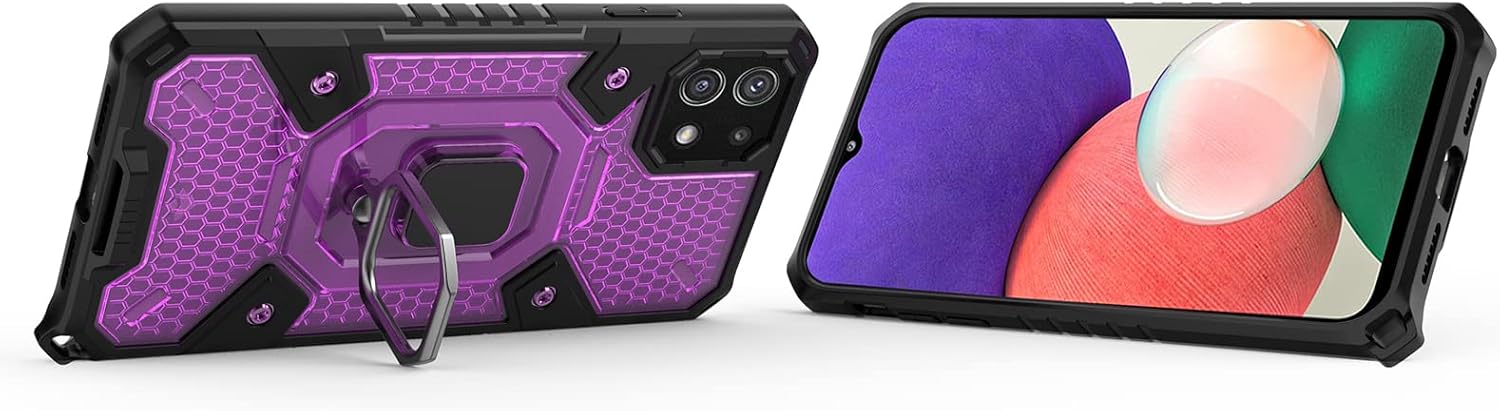 Asuwish Funda de teléfono para Samsung Galaxy A22 5GBoost Mobile Celero 5G con protector de pantalla de vidrio templado y soporte de anillo,
