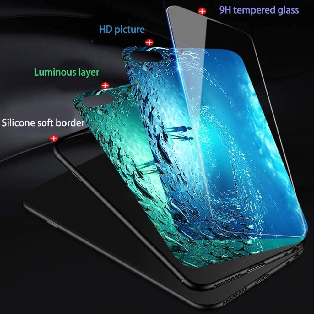 3 protectores de pantalla Samsung Galaxy A22 5G Funda de silicona luminosa nocturna 9H cubierta de vidrio templado suave delgada TPU parachoques