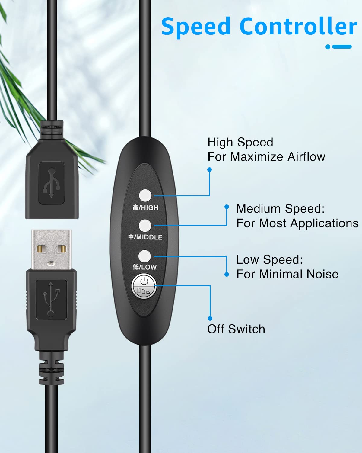 GDSTIME Ventiladores USB duales de 4.724 in y 5 V, ventilador de flujo de aire grande de 102 CFM para router TV Box Micro computadora y otros