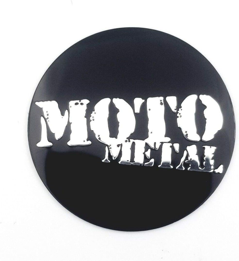 Moto Metal Etiqueta engomada del logotipo de la tapa central de la rueda negra brillante de 1.59″ (40.5mm)