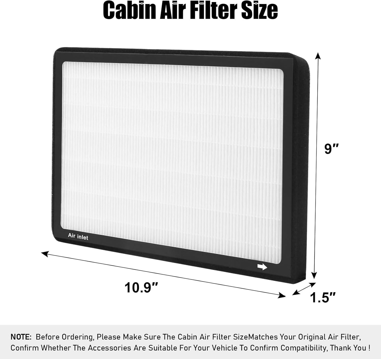 CF12772, filtro de aire de cabina con partículas de carbón activado para Ford, Bronco 2021-2023, Bronco Sport 2021-2023, Escape 2020-2022,