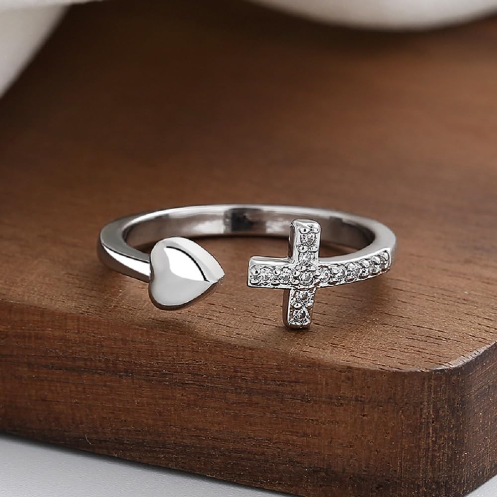 925 Sterling Silver Ring Minimalist Adjustable Rings Band Handmade Rings for Women Girls (Color 3)