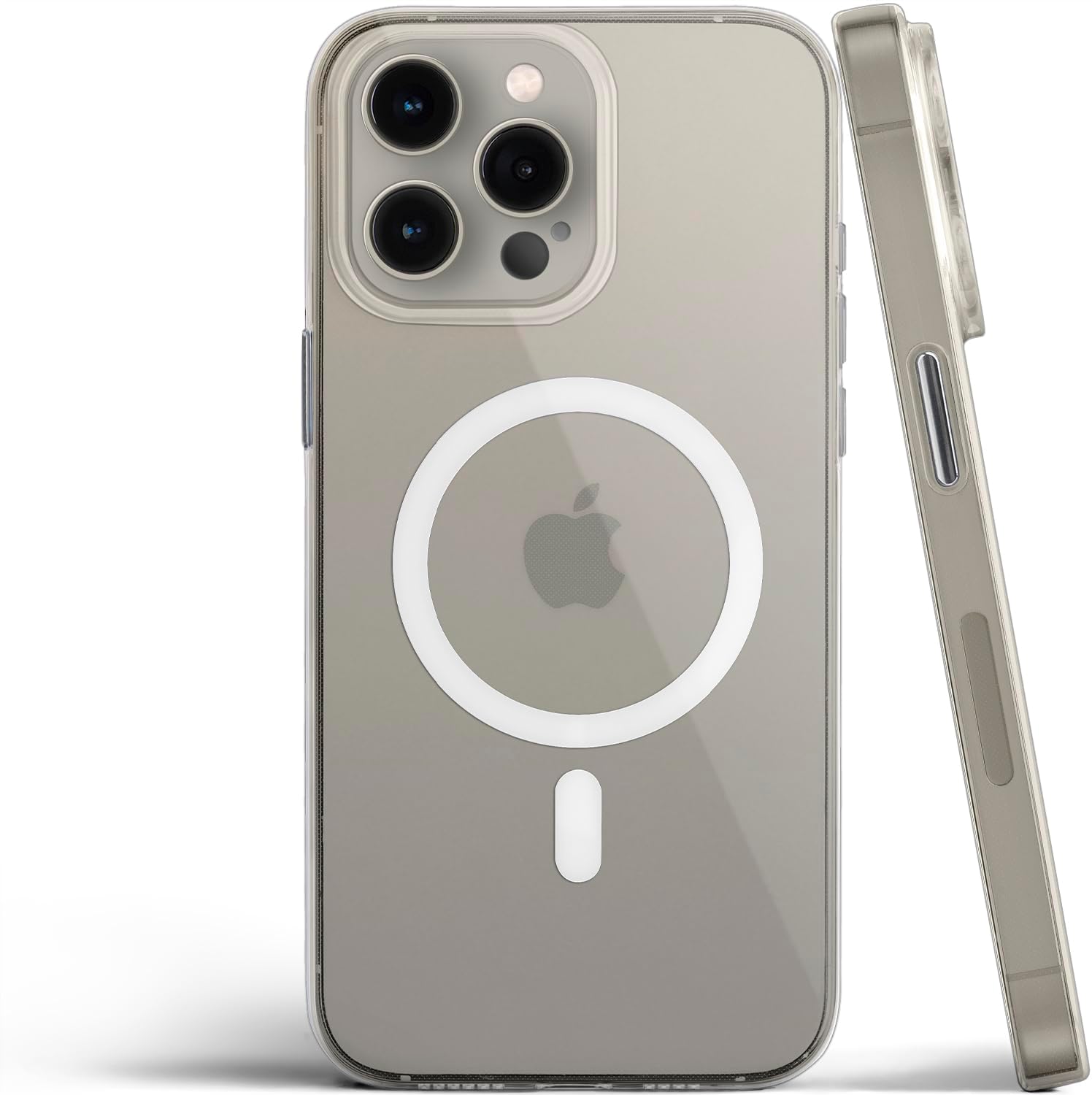 totallee Funda transparente para iPhone 15 Pro con agarre extra, delgada y magnética para iPhone 15 Pro con imanes integrados (agarre transparente)