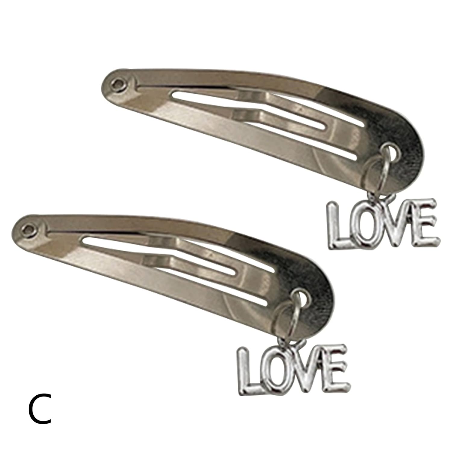 NUEAYMS Pinzas para el cabello de moda, pasadores para el cabello, horquilla de corazón para mujeres y niñas, horquilla de corazón plateado,