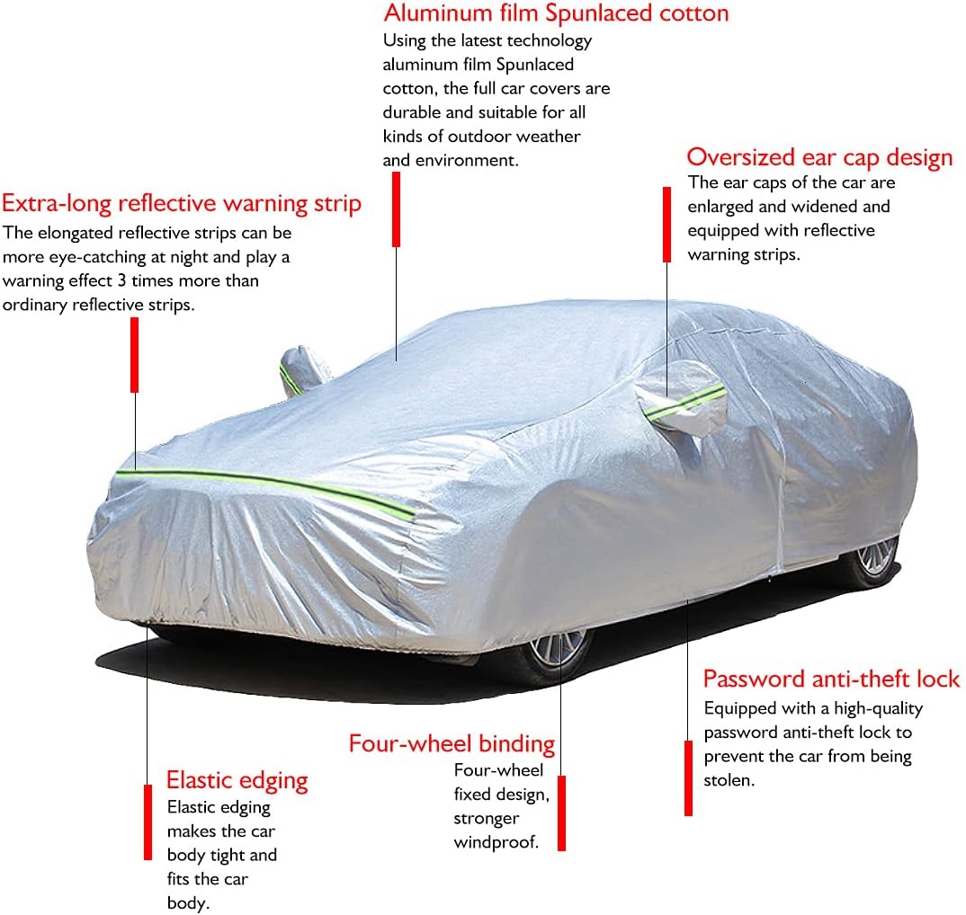 Keyoog – La funda completa de 6 capas para automóvil es impermeable para todo tipo de clima, universal en todas las estaciones, prevención de nieve,