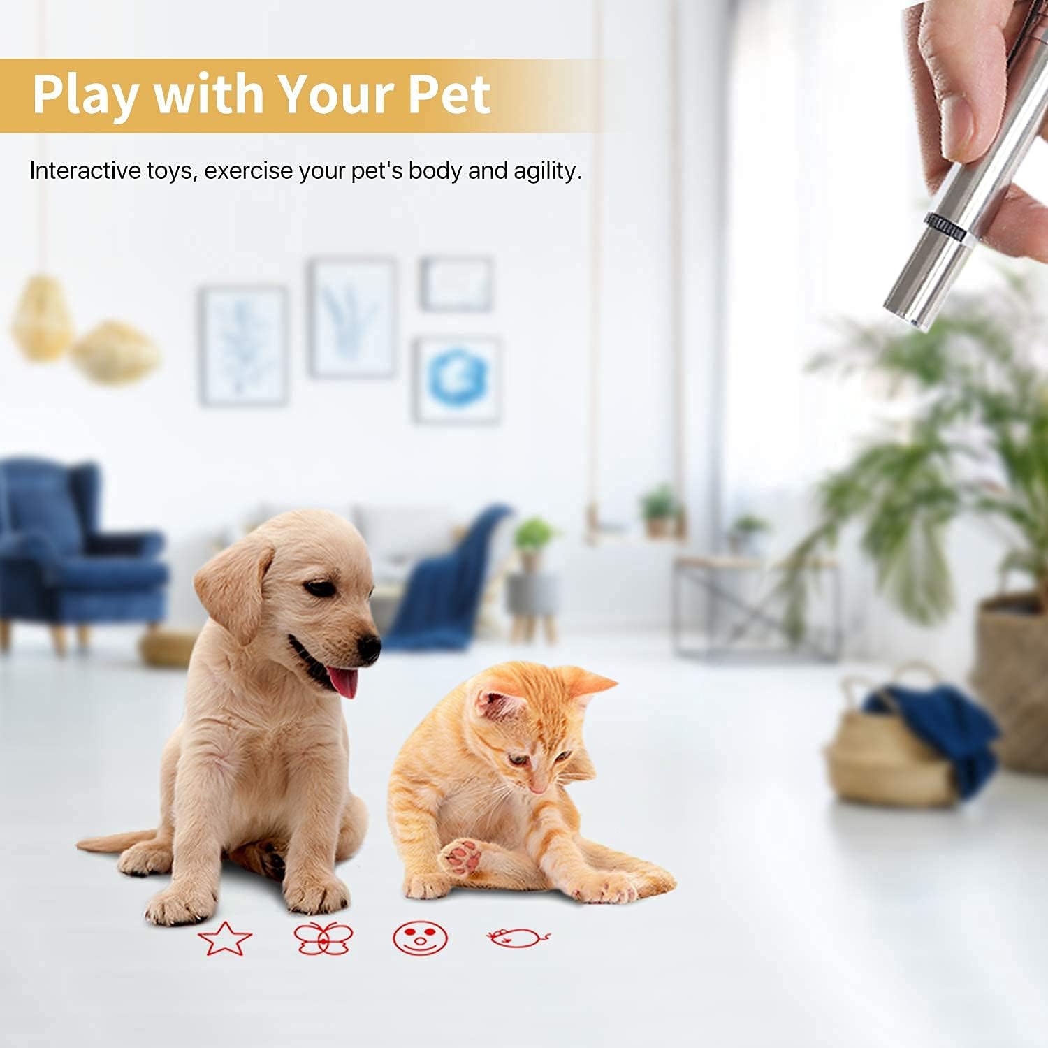 Juguete de puntero láser para gatos de interior, juguete interactivo para gatos, puntero láser de luz roja, multimodo recargable por USB, juguete