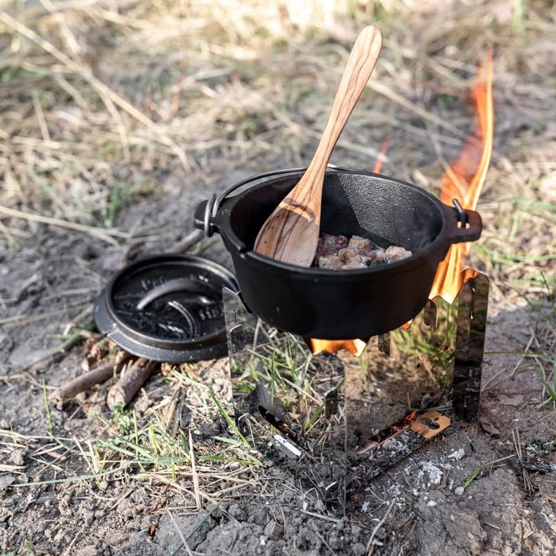 Petromax Horno holandés de hierro fundido para cocinar u hornear al aire libre sobre una fogata o en la cocina del hogar, los utensilios de cocina