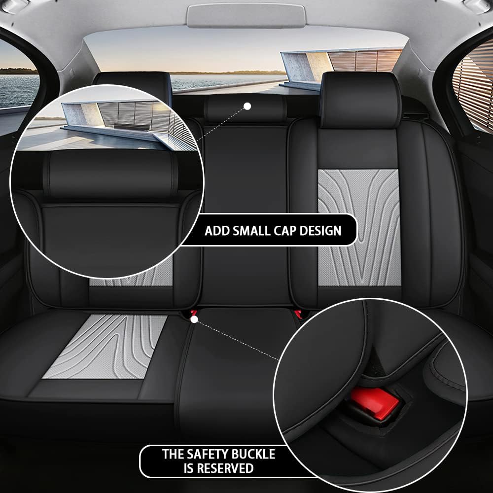 Juego completo de fundas de asiento de automóvil de 5 asientos para KIA Forte Koup 2010-2016, fundas de asiento de cojín impermeables de cuero para
