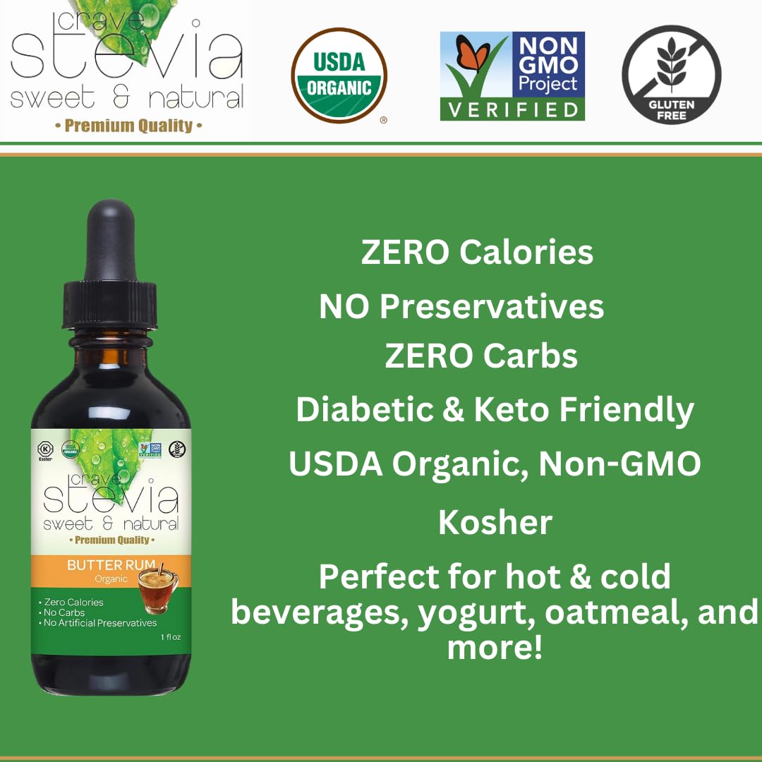 CRAVESTEVIA – Gotas de Stevia Líquidas Naturales – Edulcorante Orgánico de Stevia – Edulcorante Extraído de la Hierba Stevia Rebaudiana  Sin Gluten