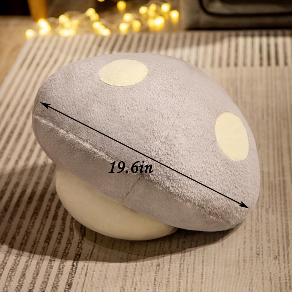 Hermosas almohadas coloridas de hongos, almohadas cómodas para el sofá (19.6 pulgadas, gris)