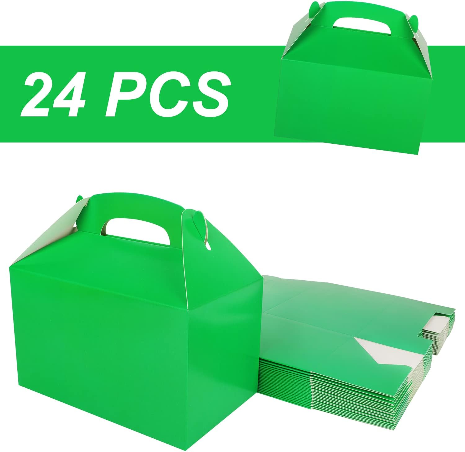 Caja de golosinas verde para fiestas