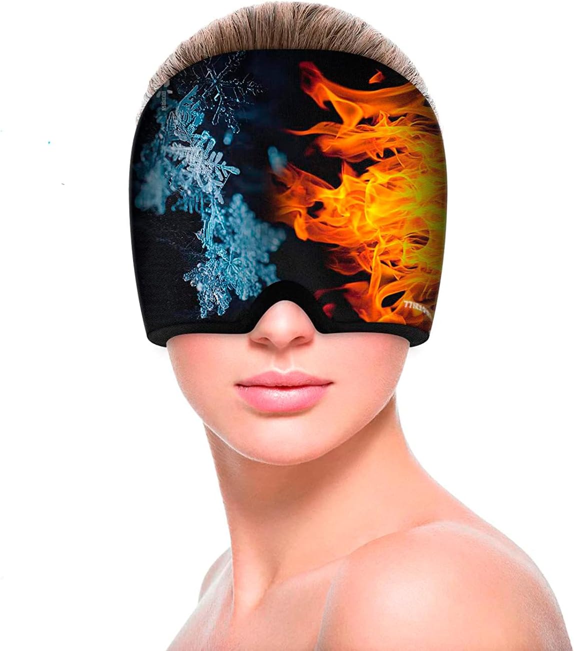 Migraine Ice Head Wrap – Sombrero para aliviar el dolor de cabeza para migraña, tensión, ojos hinchados – Gorra de alivio de migraña para dolor de