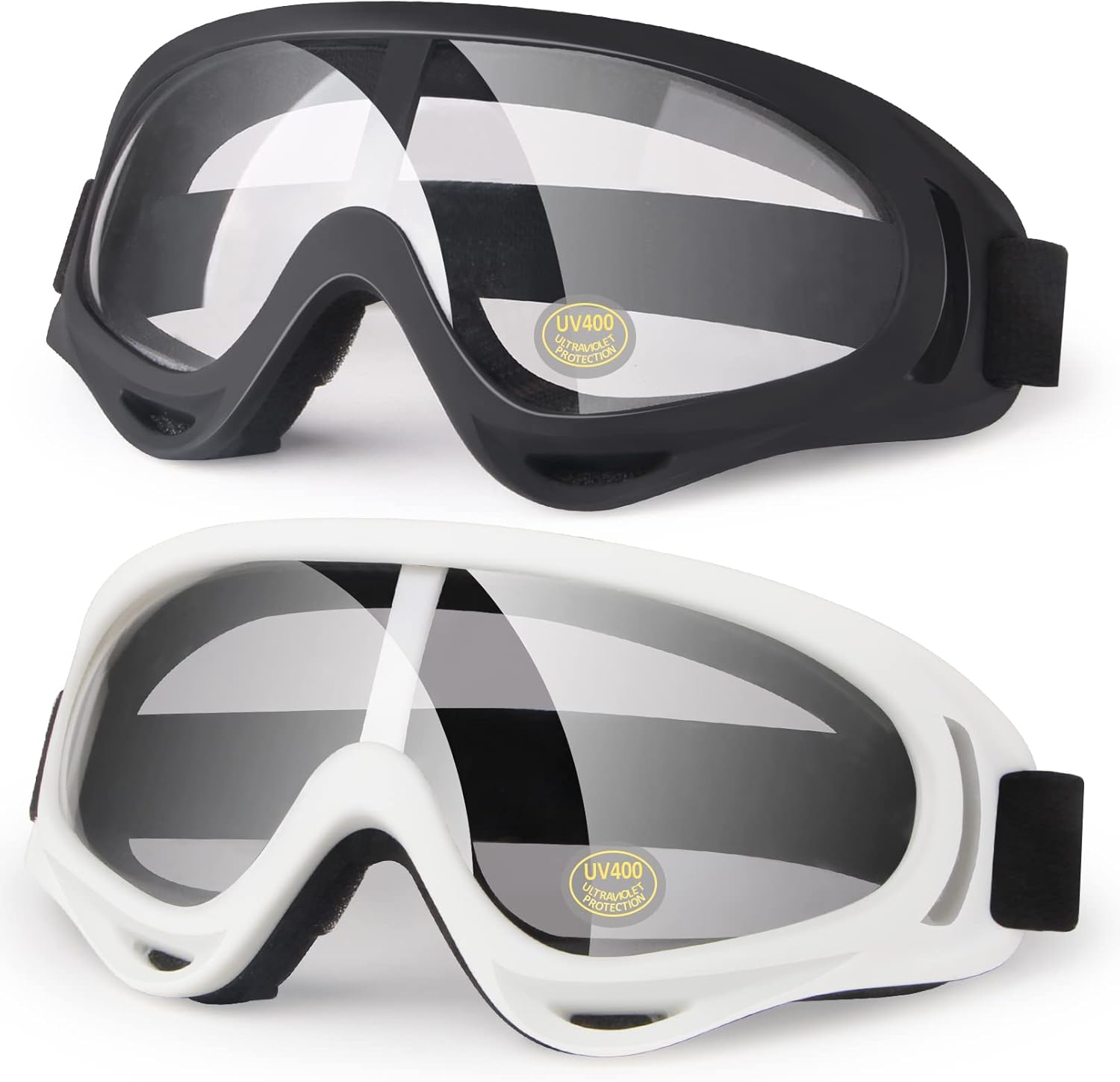 4-FQ Gafas de motocicleta para niños, paquete de 2 gafas de motocross, ATV, gafas de esquí, gafas de carreras todoterreno para niños, gafas de aire