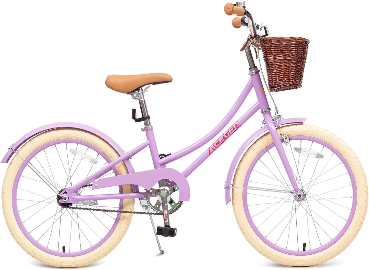 ACEGER Bicicleta para niñas con canasta, bicicleta para niños de 3 a 13 años, incluye freno de posavasos y freno de pinza, 14, 16, 18 pulgadas, con