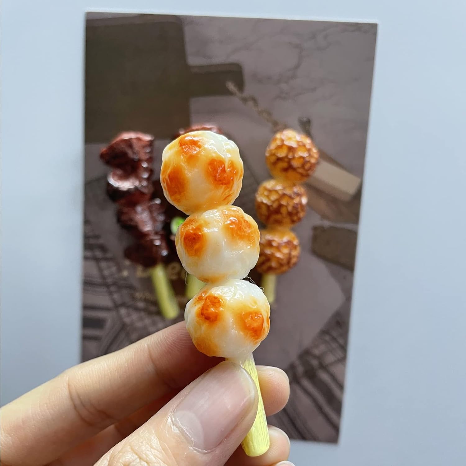 Bonitos imanes para refrigerador, paquete de 8 divertidos imanes para nevera, brochetas de simulación, imanes de comida 3D, imanes kawaii para