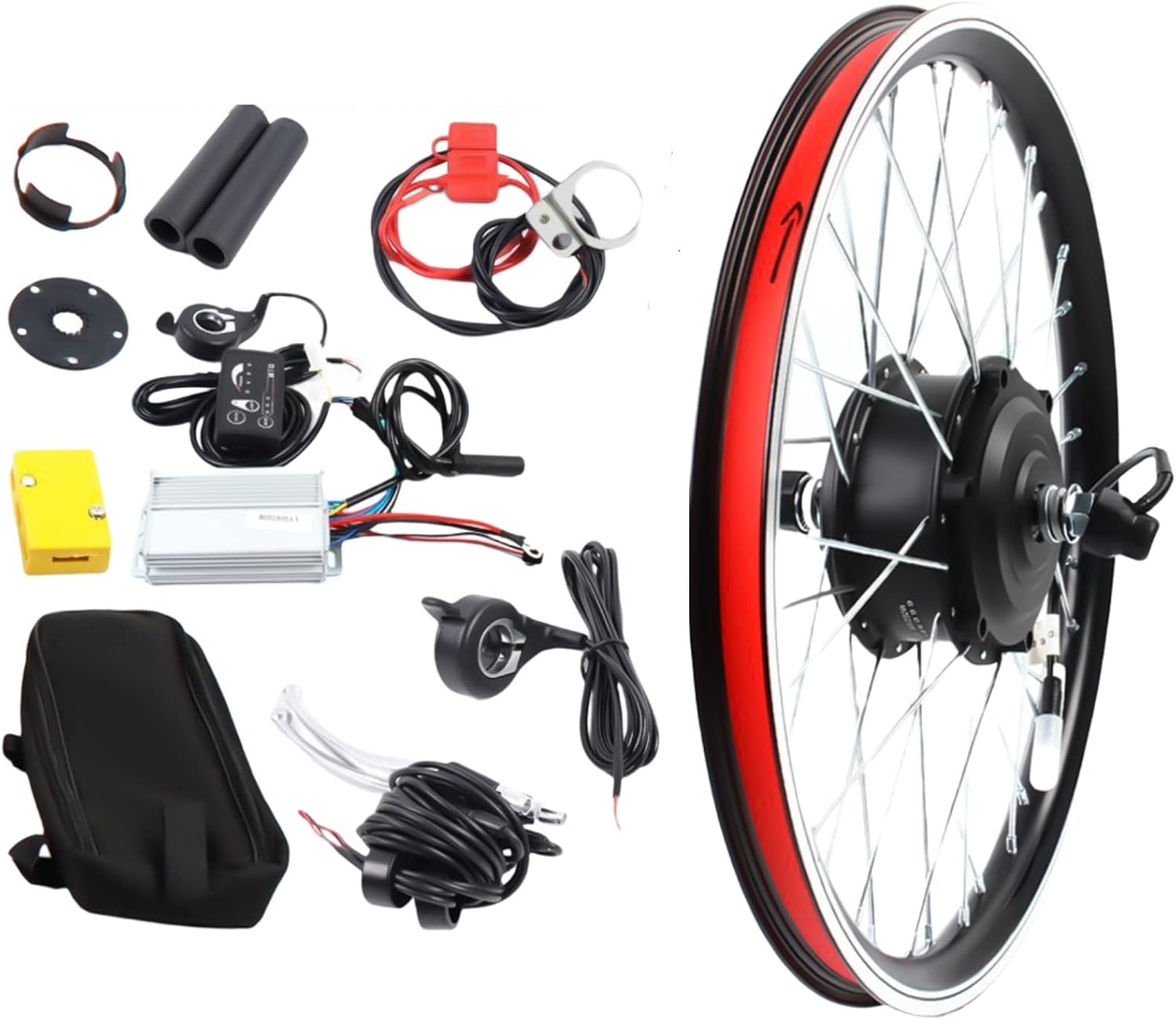 Kit de conversión de bicicleta eléctrica, 20 pulgadas, 36 V, 250 W, kits de conversión de bicicleta eléctrica, rueda delantera, potente motor
