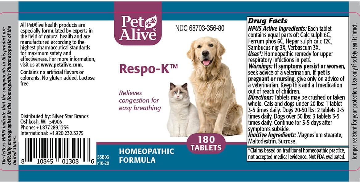 PetAlive Breathe Easy ComboPack para mascotas – para aliviar sibilancias, molestias en el pecho, resfriados e irritación respiratoria