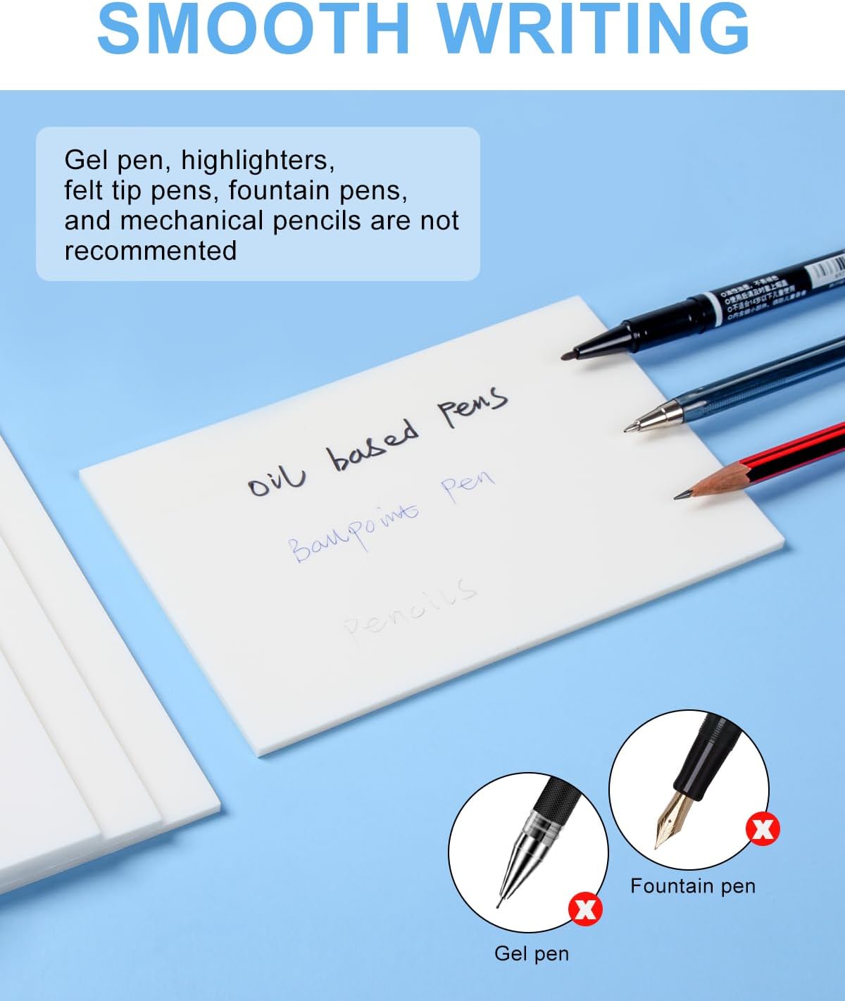 Notas adhesivas transparentes grandes, 300 hojas, notas adhesivas transparentes de 4 x 6 pulgadas con 5 pestañas de color, 1 marcador, notas
