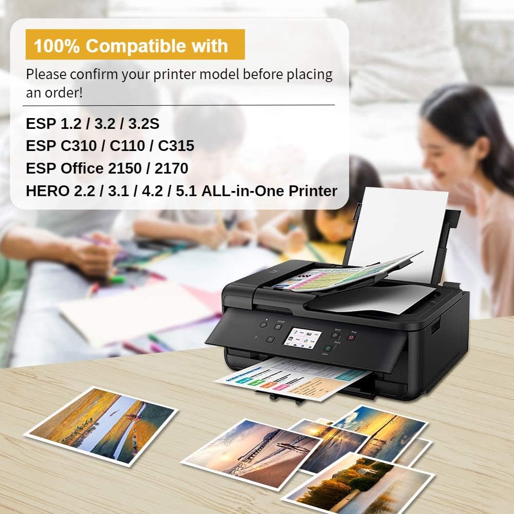 Compatible con cartuchos de tinta Kodak 30 30XL ESP C315 C310, 6 paquetes combinados, alto rendimiento funciona con impresoras Kodak ESP 3.2 ESP