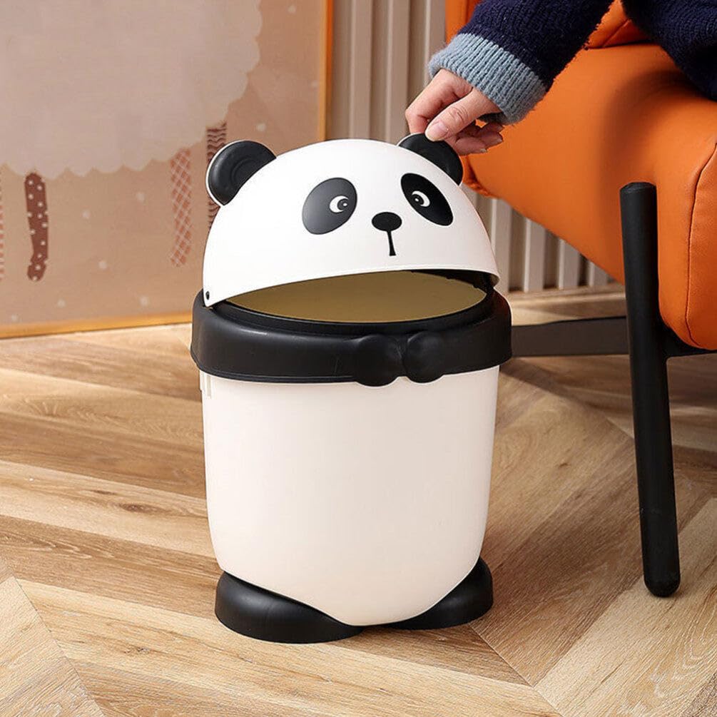 Happyyami Bote de basura pequeño de dinosaurio para habitación de los niños, bote de basura para oficina, papelera de panda de dibujos animados,