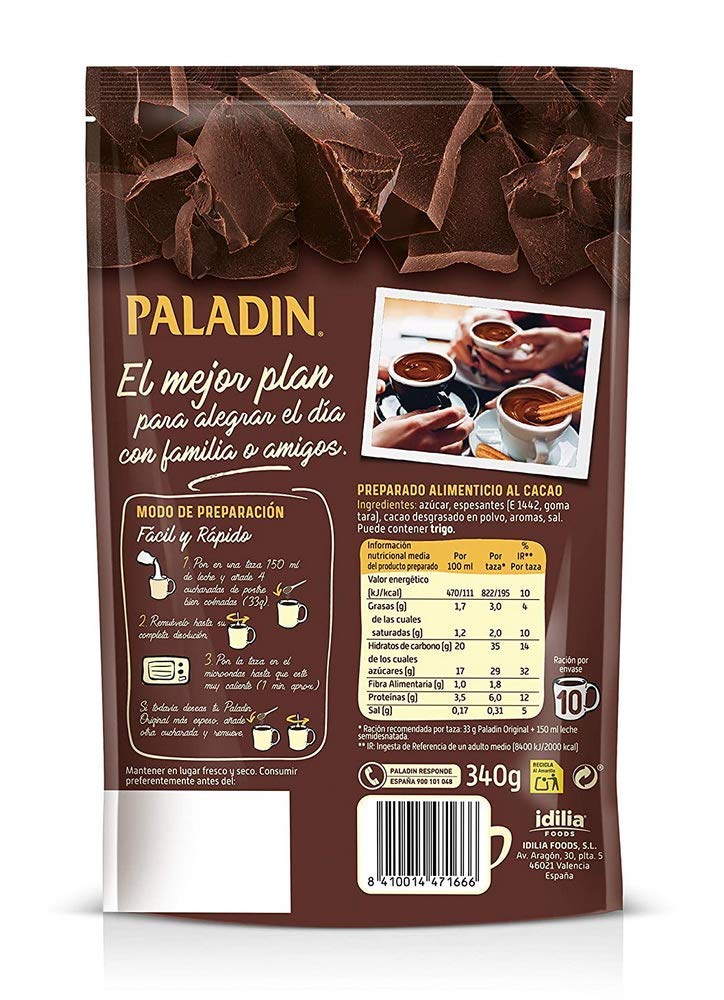 Paladin Original Chocolate caliente grueso A la taza Like a Pudding Mix listo en un minuto, 12 oz (340 gr), paquete de 2