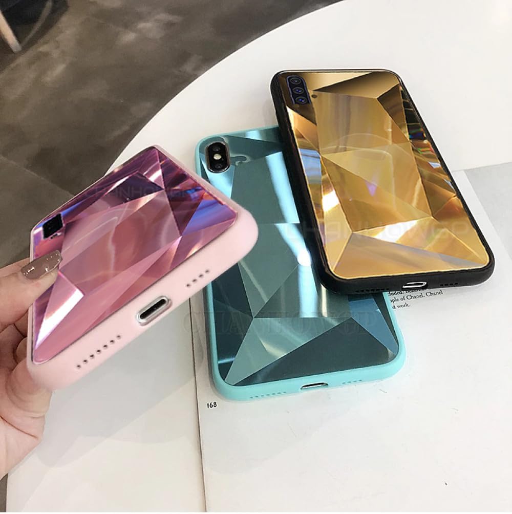 Funda de espejo de diamante con purpurina 3D para Samsung Galaxy A33 A53 A73 A13 A03S A22 A32 A42 A52 A72 A12 S22 Ultra S21 S20 cubierta de TPU