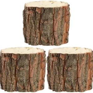 Recipientes de corteza de árbol de 3 pulgadas, decoración y manualidades para bodas, Navidad o festividades (3 piezas) Recipientes de corteza de árbol de 3 pulgadas, decoración y manualidades para bodas, Navidad o festividades (3 piezas)