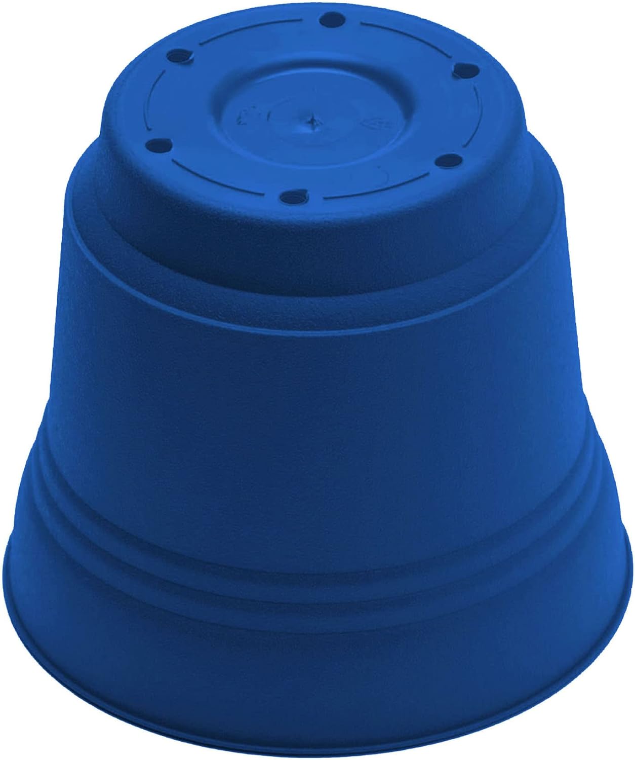 Bloem Saturn – Maceta redonda con bandeja para platillo 12 pulgadas, color azul clásico, maceta de plástico duradera, acabado mate, platillo