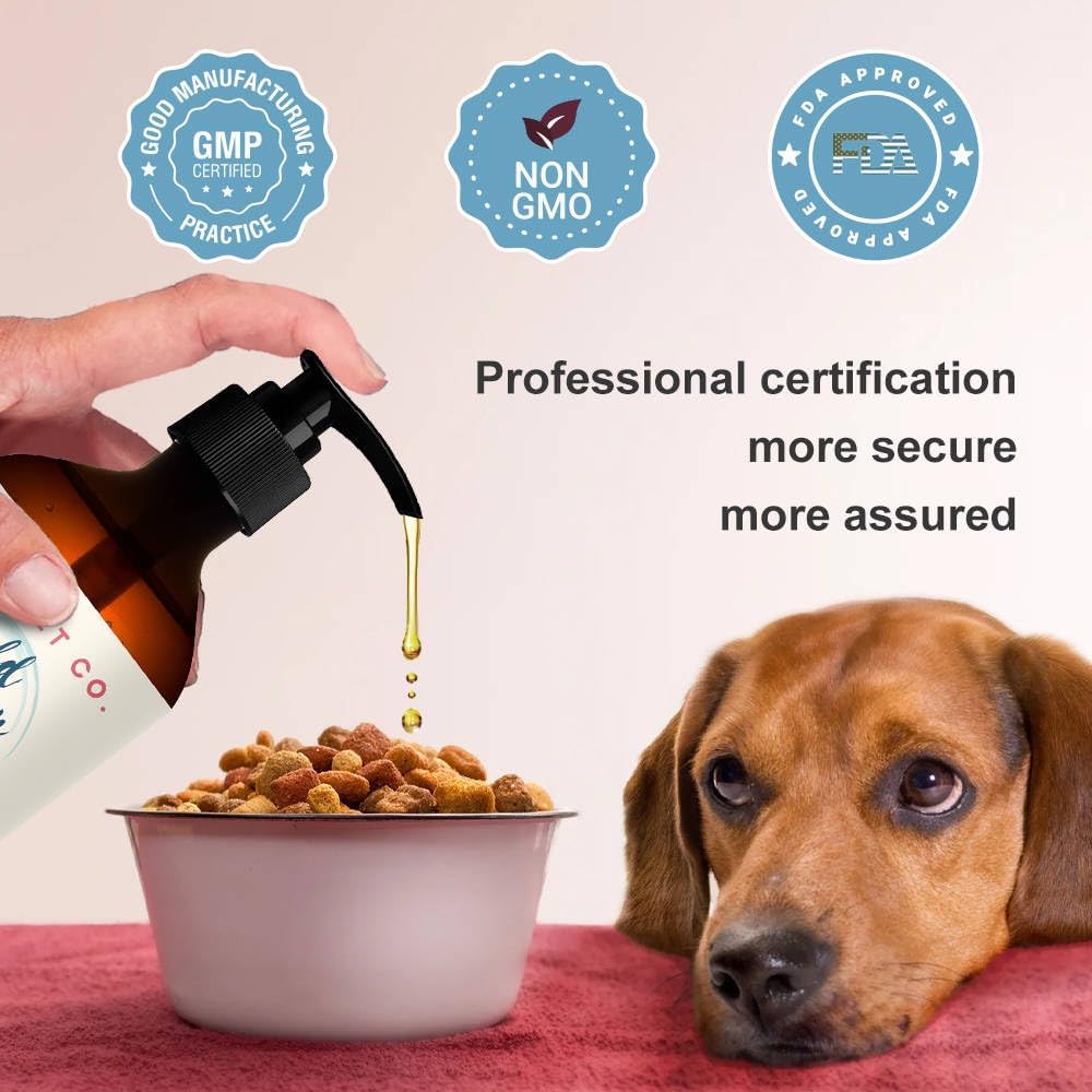Aceite de salmón salvaje de Alaska prémium para perros y gatos, suplemento de 32 onzas para piel y pelaje con ácidos grasos esenciales, aceite de