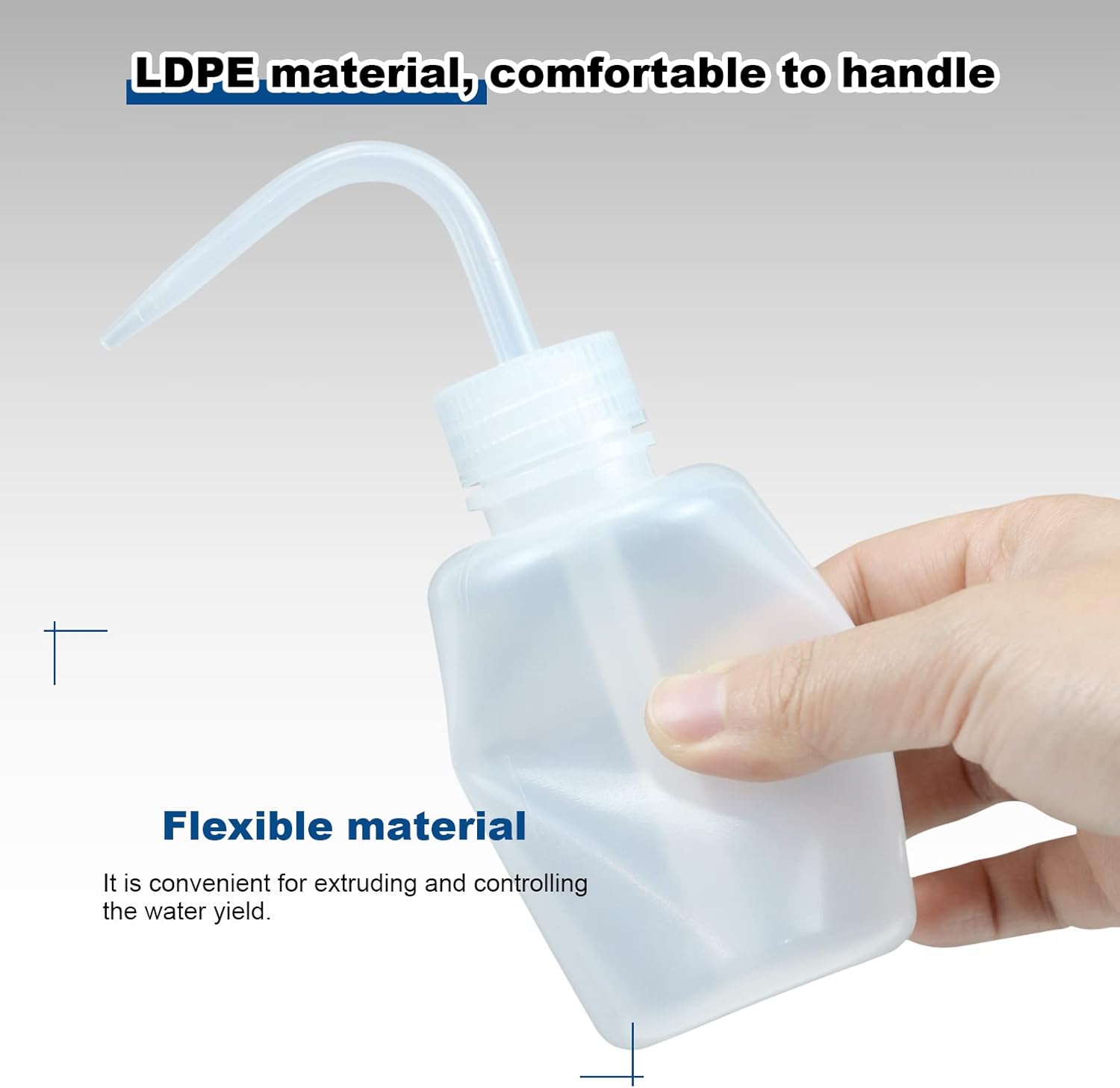 Heylcm 2 botellas de lavado de plástico de 5.1 fl oz con tapa, botella de lavado de tatuaje de boca estrecha de 5 onzas, botella de seguridad para