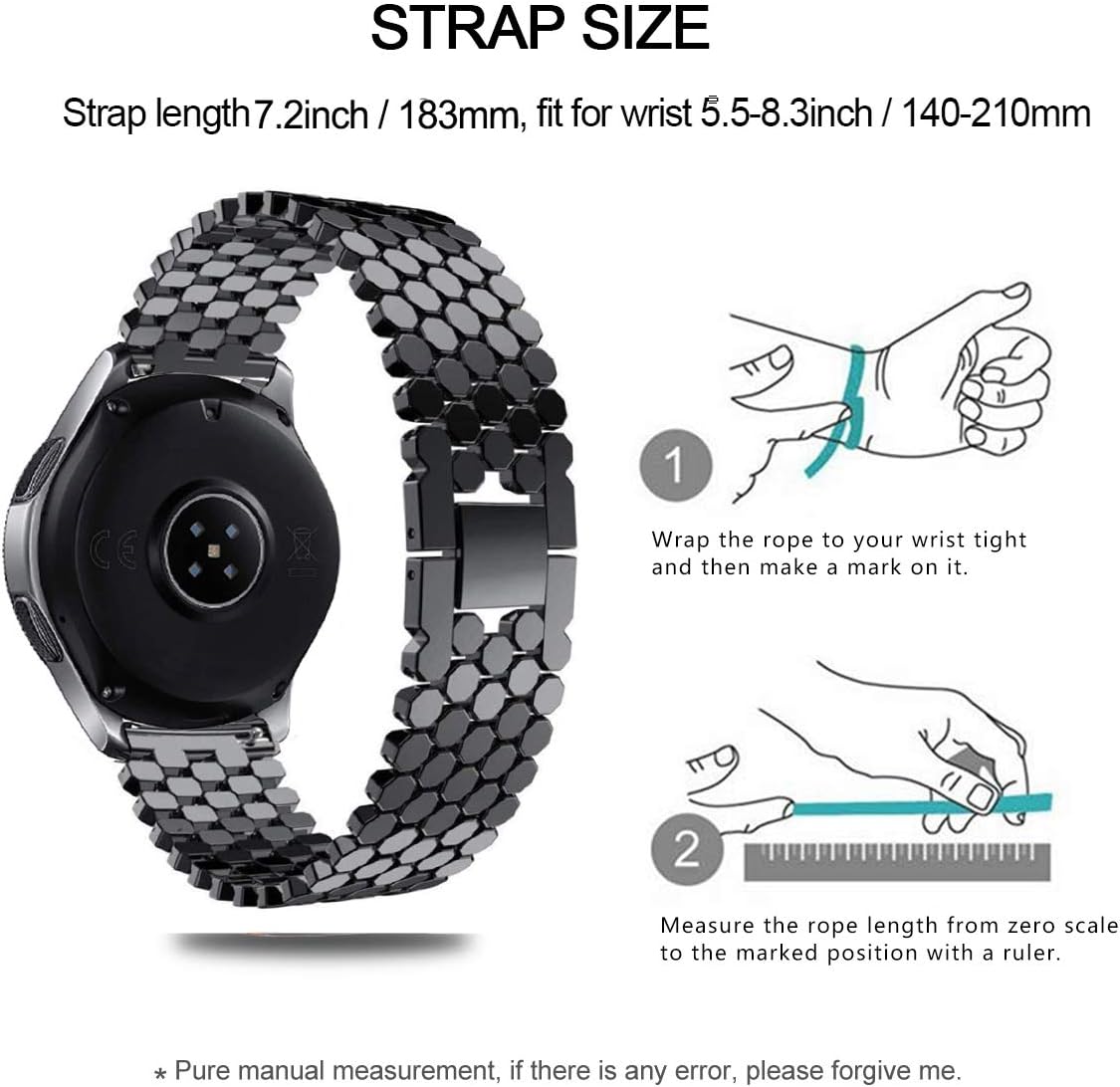 Correas compatibles con Samsung Galaxy Watch de 1.81 pulgadas  Galaxy 3 de 1.77 pulgadas  Gear S3, correa de repuesto de malla metálica de acero