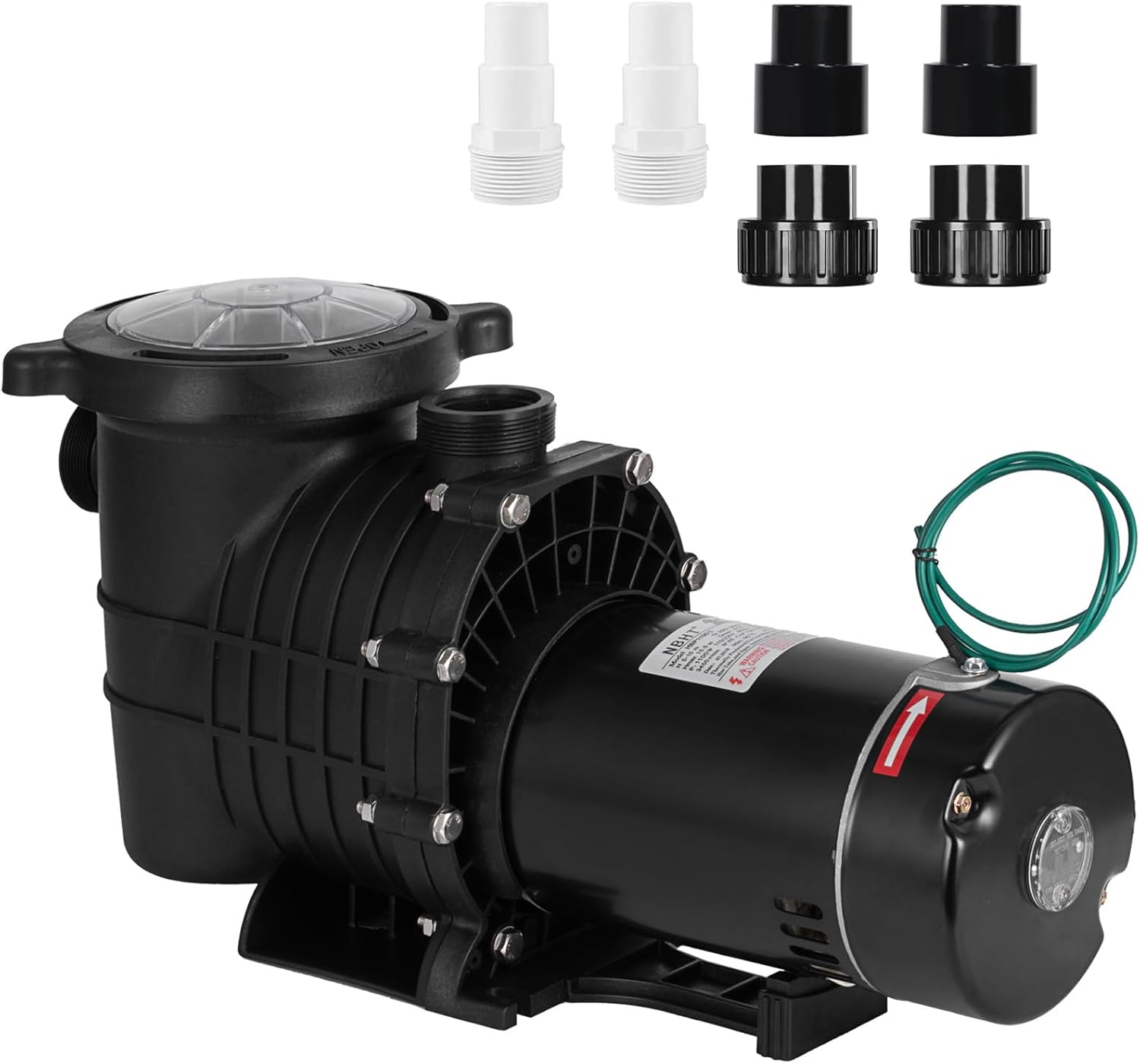 Hitgrand Bomba de piscina autorecortable de 1.5 HP, bomba de piscina sobre el suelo mejorada 110 V220 V de doble voltaje, bombas de velocidad única