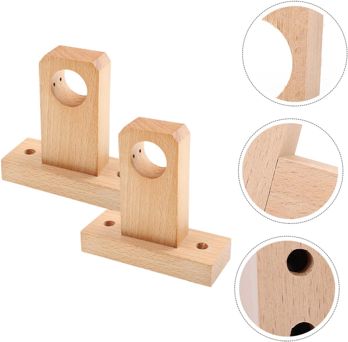 DOITOOL Soporte de cortina de cocina, soporte de cortina de madera pesada, soportes de barra de soporte para ventana, ganchos de pared para