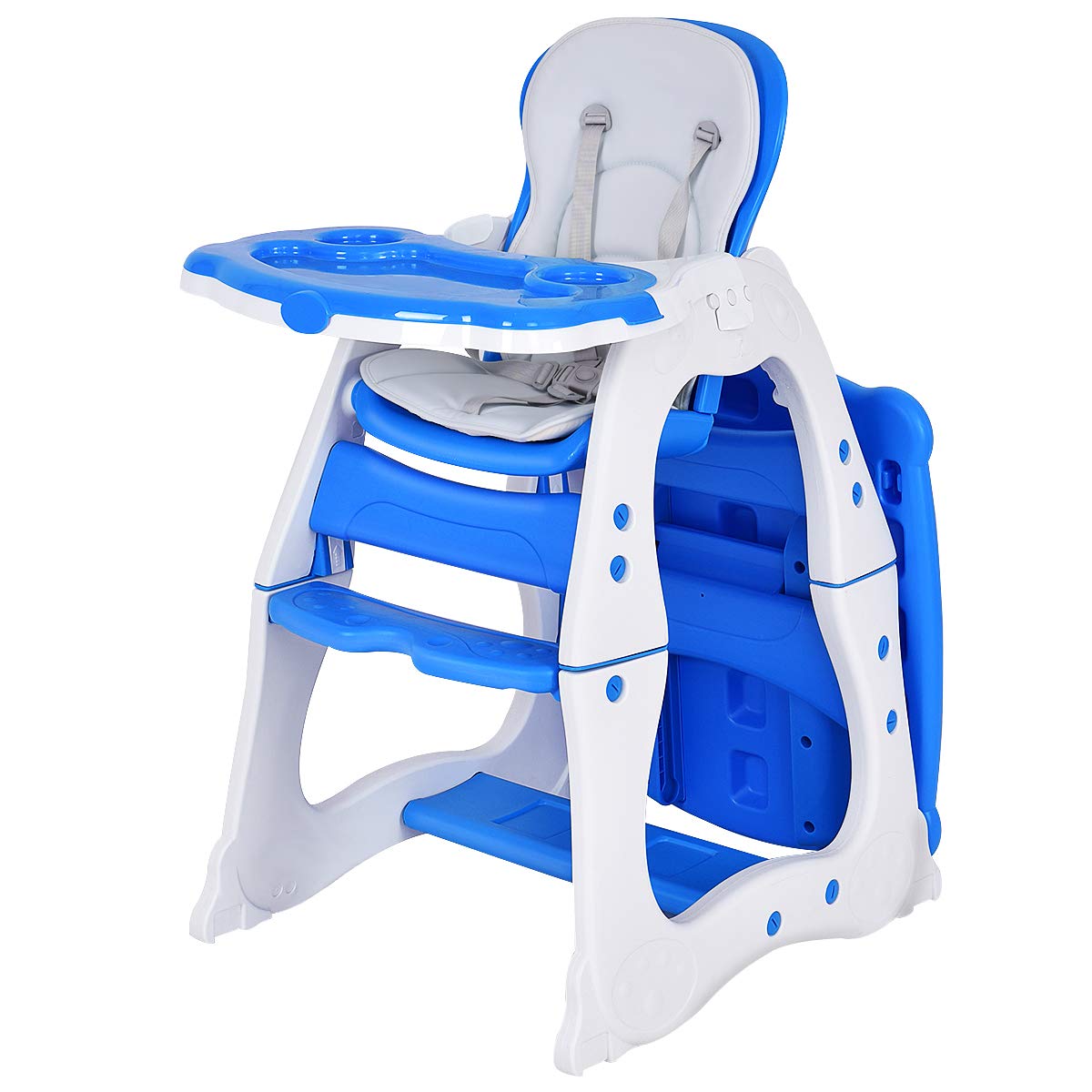 HONEY JOY Silla alta 5 en 1, silla alta convertible para bebés y niños pequeñosjuego de sillas de mesaasiento elevadorsilla para niños pequeños con