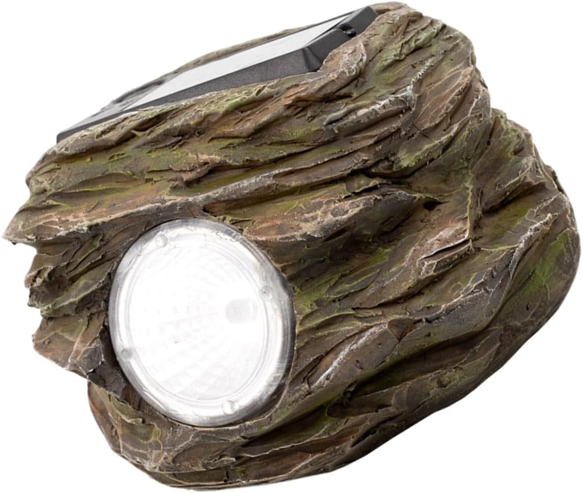 GANAZONO 2 unids Lámpara de piedra solar Luz decorativa Rock Spot Luz Jardín Luz Solar Césped Luz Acera Luces de tierra al aire libre Proyector LED
