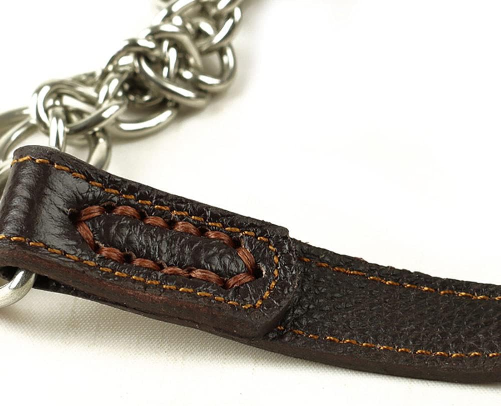 Love Dream Martingale – Collar de entrenamiento de cuero para perros, cadena de acero inoxidable antiescape, sin tirones, para perros medianos y
