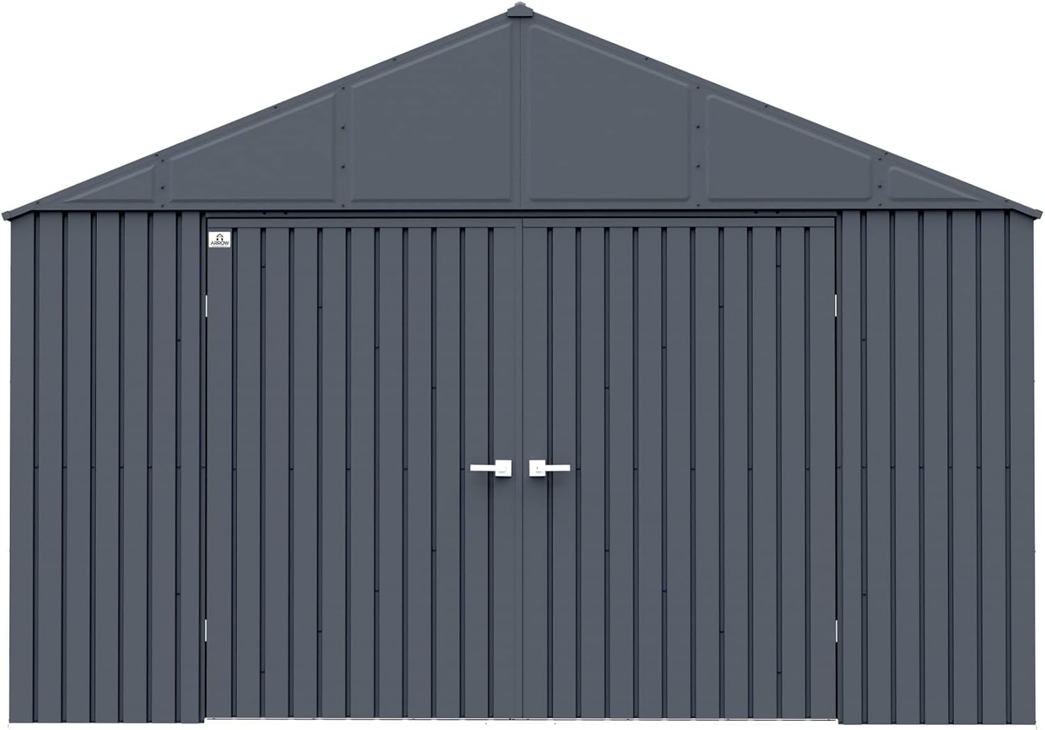 Arrow Shed Elite 12′ x 16′ Outdoor Lockable Gable Roof Steel Storage Shed Building, Anthracite