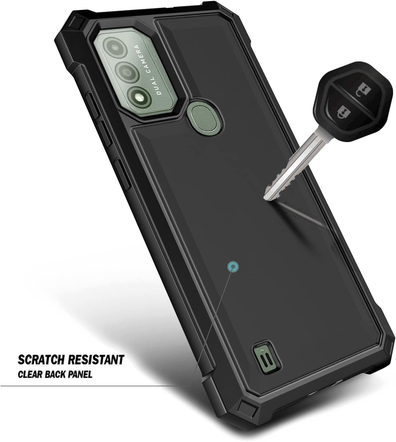 Funda diseñada para WIKO Voix con protector de pantalla incorporado, funda protectora de cuerpo completo a prueba de golpes, resistente a los