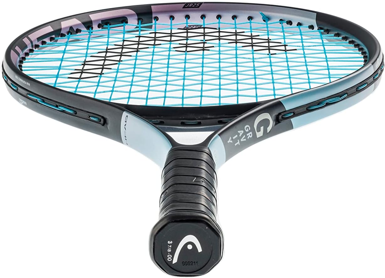 HEAD Gravity Junior 25 – Raqueta preencordada, color negro, morado, amarillo