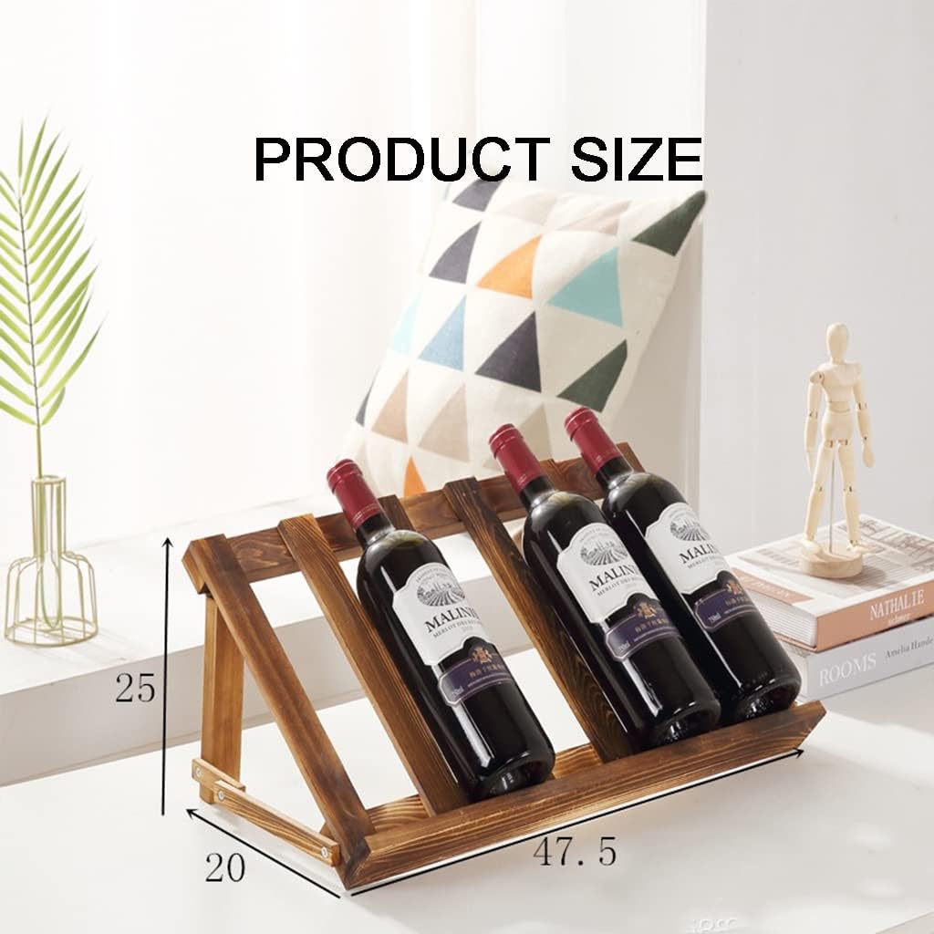 Estante de madera para vino, 5 estantes de almacenamiento de vino de pie para encimera, soportes rústicos para botellas de vino con diseño moderno