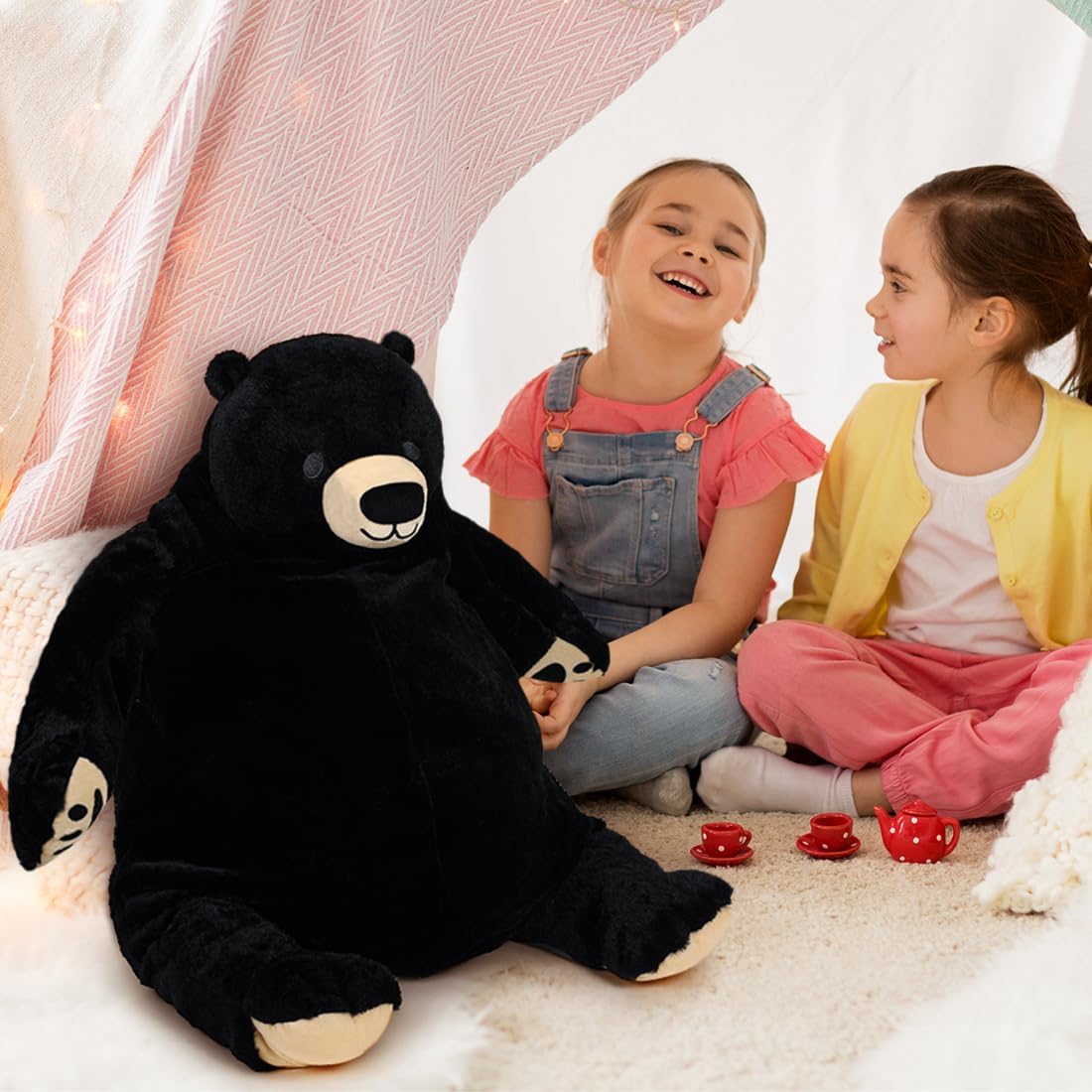 FAVOSTA Djungelskog – Oso de peluche gigante de peluche de simulación, enorme oso de peluche marrón, decoración del hogar, regalos para niños,